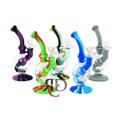 SILICONE WATER PIPE GLASS BALL SHAPE WPS7005 1CT